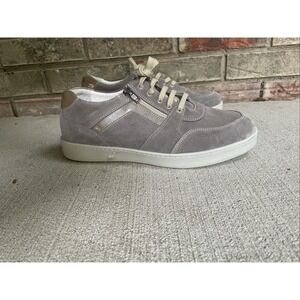David Tate Taupe Grey Suede Lace-Up Italian Sneakers 10 Traveler
